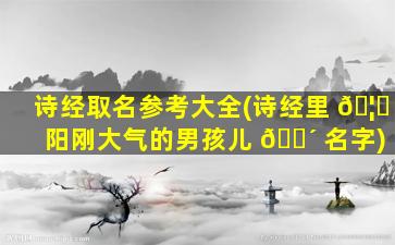 诗经取名参考大全(诗经里 🦍 阳刚大气的男孩儿 🐴 名字)